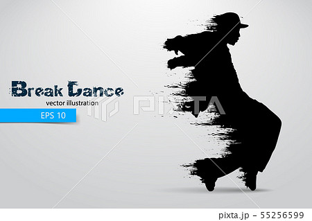 Silhouette of a break dancer. Vector illustration Silhouette of a break dancer. Vector illustration 55256599