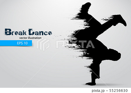 Silhouette Of A Break Dancer Vector Illustrationのイラスト素材 55256630 Pixta