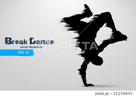 Silhouette Of A Break Dancer Vector Illustrationのイラスト素材