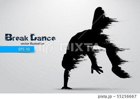 Silhouette Of A Break Dancer Vector Illustrationのイラスト素材