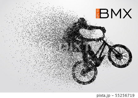 Silhouette of a BMX rider. Vector illustration 55256719