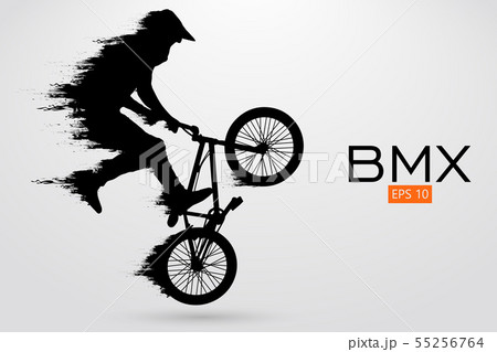 Silhouette of a BMX rider. Vector illustration 55256764