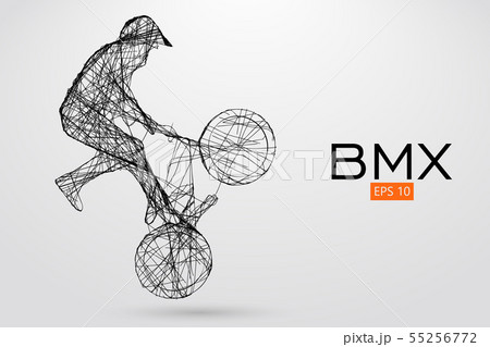 Silhouette of a BMX rider. Vector illustration 55256772