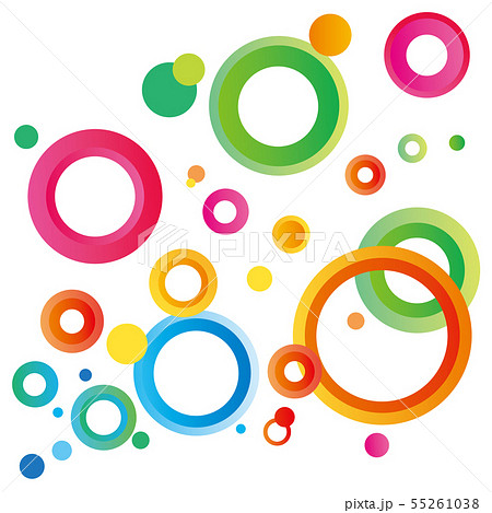 カラフルな配色の円パターン 55261038