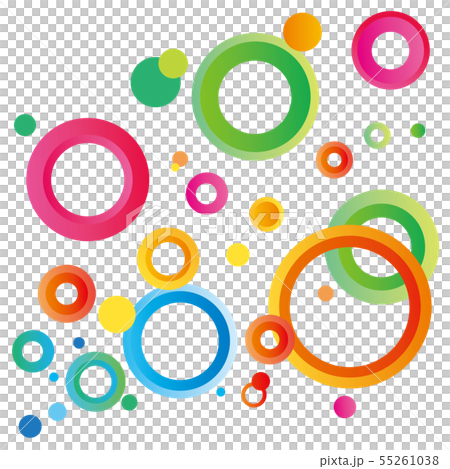 カラフルな配色の円パターン 55261038