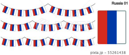 ロシアの国旗のガーラーンド ベクターデータ(bunting garland) ロシアの国旗のガーラーンド ベクターデータ(bunting garland) 55261438