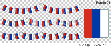 ロシアの国旗のガーラーンド ベクターデータ(bunting garland) ロシアの国旗のガーラーンド ベクターデータ(bunting garland) 55261438