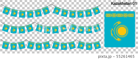 Garland of Kazakhstan flag vector data (bunting garland) Garland of Kazakhstan flag vector data (bunting garland) 55261465