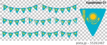 Garland of Kazakhstan flag vector data (bunting garland) Garland of Kazakhstan flag vector data (bunting garland) 55261467