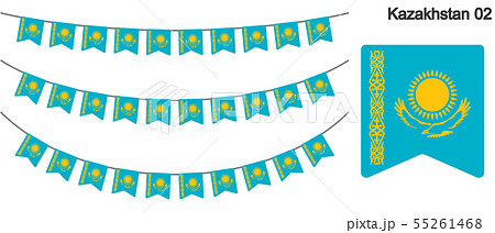 カザフスタンの国旗のガーラーンド　ベクターデータ（bunting garland）