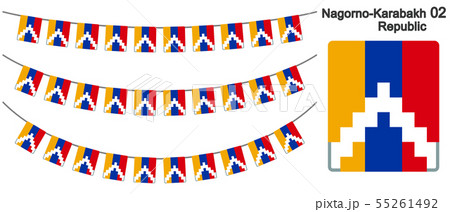 アルツァフ共和国の国旗のガーラーンド ベクターデータ(bunting garland) アルツァフ共和国の国旗のガーラーンド ベクターデータ(bunting garland) 55261492