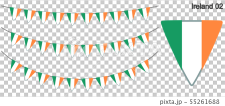 Garland of Ireland flag vector data (bunting garland) 55261688
