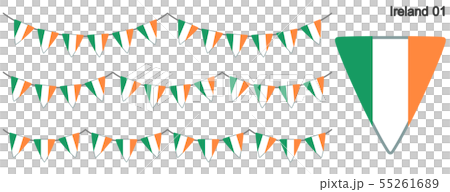 Garland of Ireland flag vector data (bunting garland) 55261689