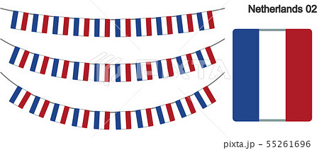 オランダの国旗のガーラーンド　ベクターデータ（bunting garland） 55261696