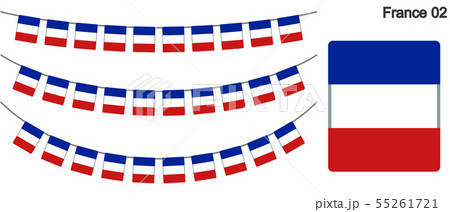 フランスの国旗のガーラーンド ベクターデータ Bunting Garland のイラスト素材