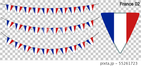 フランスの国旗のガーラーンド ベクターデータ Bunting Garland のイラスト素材