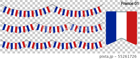 フランスの国旗のガーラーンド ベクターデータ Bunting Garland のイラスト素材