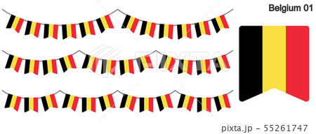 ベルギーの国旗のガーラーンド　ベクターデータ（bunting garland）