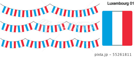 ルクセンブルクの国旗のガーラーンド　ベクターデータ（bunting garland）