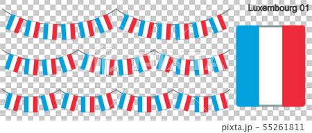 ルクセンブルクの国旗のガーラーンド ベクターデータ(bunting garland) ルクセンブルクの国旗のガーラーンド ベクターデータ(bunting garland) 55261811