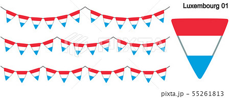 ルクセンブルクの国旗のガーラーンド　ベクターデータ（bunting garland）
