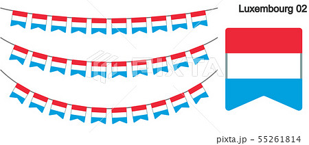 ルクセンブルクの国旗のガーラーンド　ベクターデータ（bunting garland）