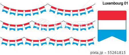 ルクセンブルクの国旗のガーラーンド　ベクターデータ（bunting garland）