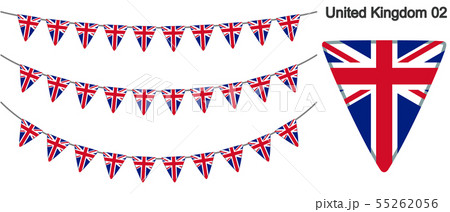 イギリスの国旗のガーラーンド ベクターデータ Bunting Garland のイラスト素材