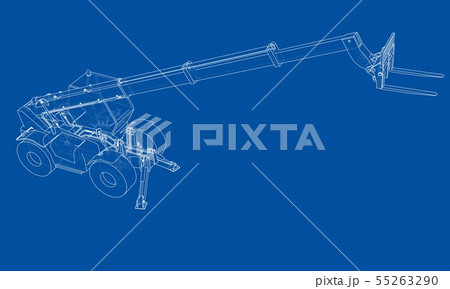 Forklift concept. Vector rendering of 3d 55263290