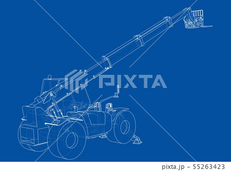Forklift concept. Vector rendering of 3d 55263423