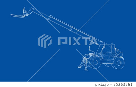 Forklift concept. Vector rendering of 3d Forklift concept. Vector rendering of 3d 55263561