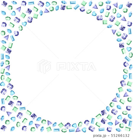 Round frame of precious stones. Suitable for use Round frame of precious stones. Suitable for use 55266132
