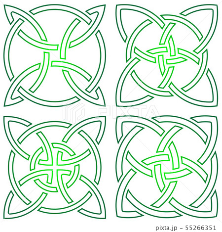 Set of celtic shamrock knot in circle. Symbol of Set of celtic shamrock knot in circle. Symbol of 55266351