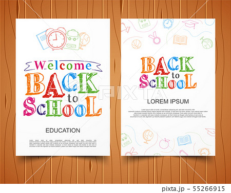 Back to school banner on wood background, vector i Back to school banner on wood background, vector i 55266915