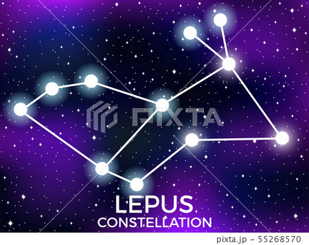 Lepus constellation. Starry night sky. Cluster 55268570