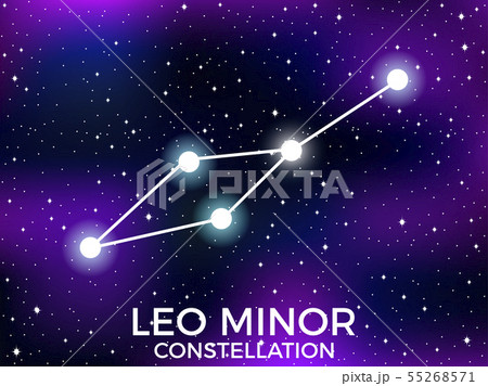 Leo Minor constellation. Starry night sky. Cluster Leo Minor constellation. Starry night sky. Cluster 55268571