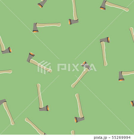 Axe seamless pattern on Green background. 55269994