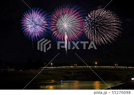 宮城佐沼夏祭りの花火大会大輪の花火 宮城佐沼夏祭りの花火大会大輪の花火 55270098
