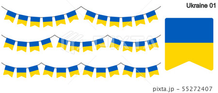 ウクライナの国旗のガーラーンド　ベクターデータ（bunting garland） 55272407