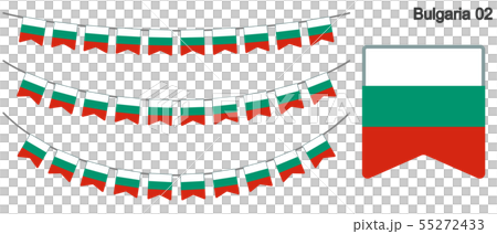 ブルガリアの国旗のガーラーンド ベクターデータ(bunting garland) ブルガリアの国旗のガーラーンド ベクターデータ(bunting garland) 55272433