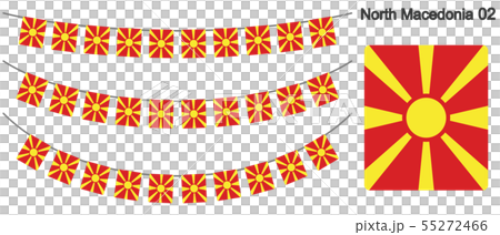 北マケドニア共和国の国旗のガーラーンド ベクターデータ(bunting garland) 北マケドニア共和国の国旗のガーラーンド ベクターデータ(bunting garland) 55272466