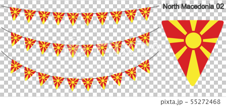 北マケドニア共和国の国旗のガーラーンド ベクターデータ(bunting garland) 北マケドニア共和国の国旗のガーラーンド ベクターデータ(bunting garland) 55272468