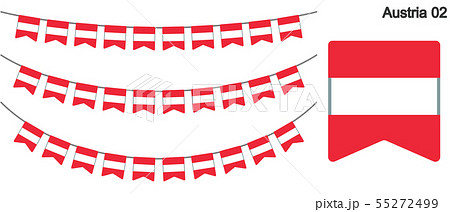 オーストリアの国旗のガーラーンド　ベクターデータ（bunting garland）