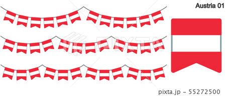 オーストリアの国旗のガーラーンド　ベクターデータ（bunting garland）