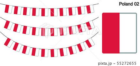 ポーランドの国旗のガーラーンド　ベクターデータ（bunting garland）