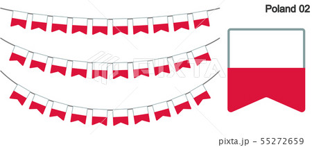 ポーランドの国旗のガーラーンド　ベクターデータ（bunting garland）