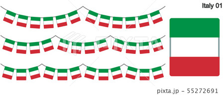 イタリアの国旗のガーラーンド ベクターデータ Bunting Garland のイラスト素材