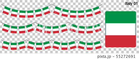 イタリアの国旗のガーラーンド ベクターデータ Bunting Garland のイラスト素材