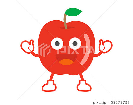 りんごのキャラクターのイラスト素材