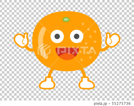 オレンジのキャラクターのイラスト素材